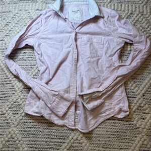 Vintage Abercrombie & Fitch Light Pink Striped Button